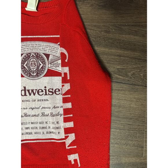 Junk Food Budweiser Long Sleeve Shirt Red Genuine Logo Tee Men’s M - Picture 3 of 8